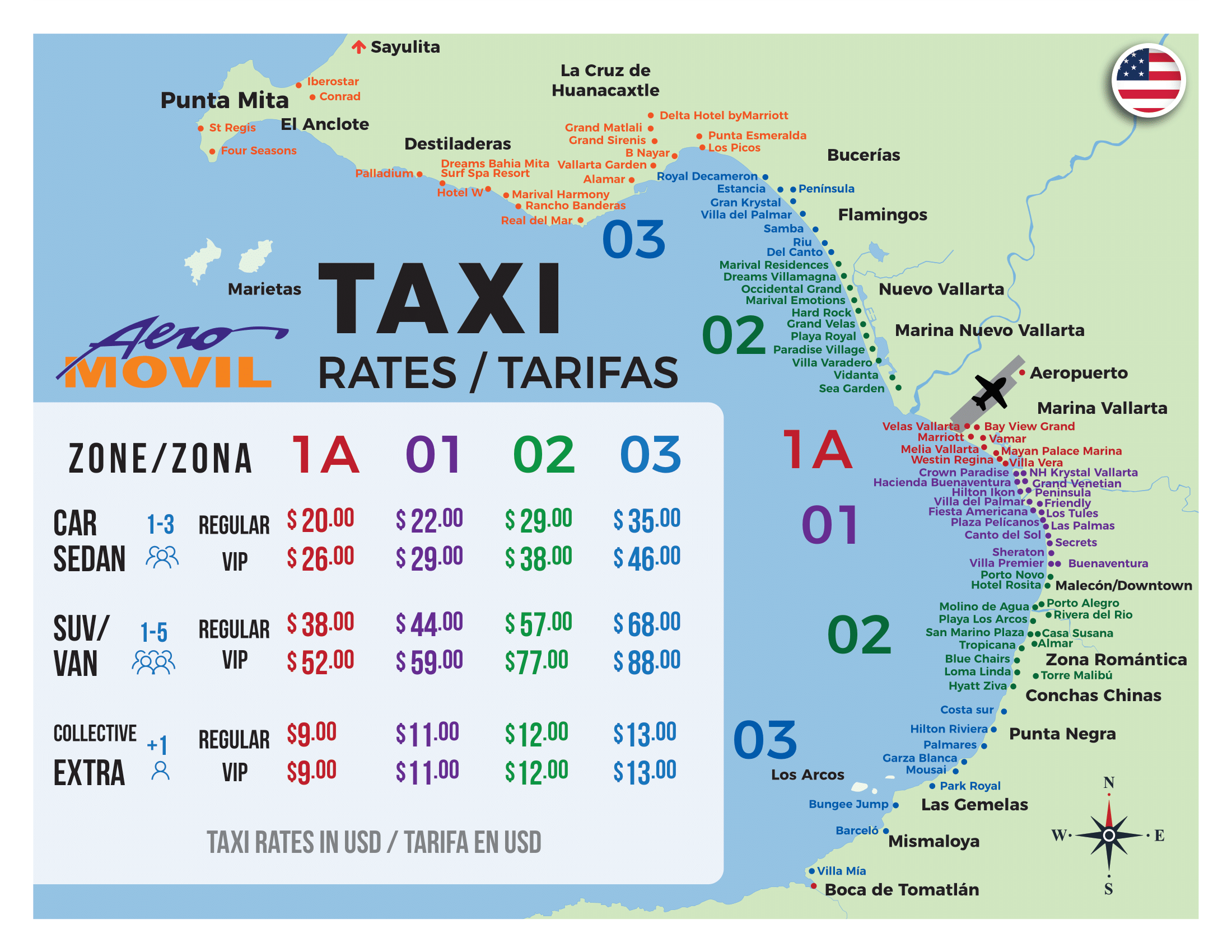 Puerto Vallarta Airport Taxi Rates 2023 Aeromovil Transfer